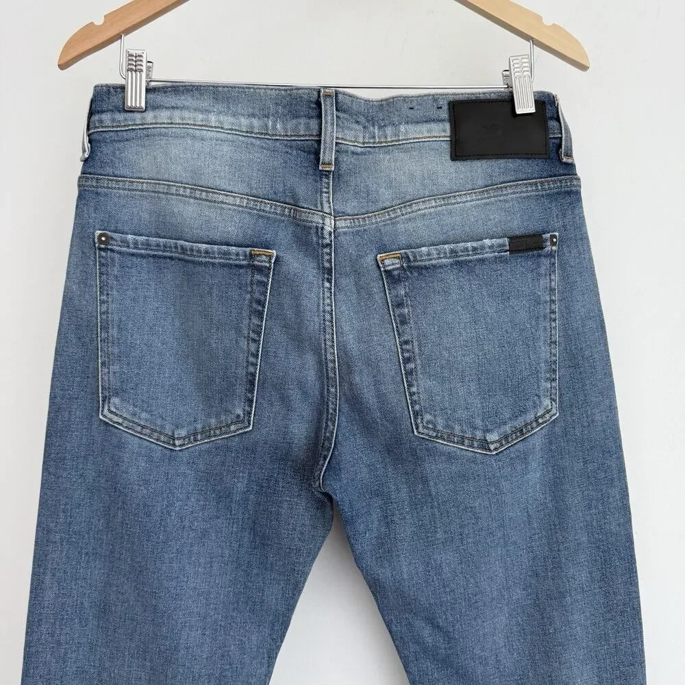 7 For All Mankind Jeans Mens 32x32 Blue Paxtyn Performance Slim Fit Distressed